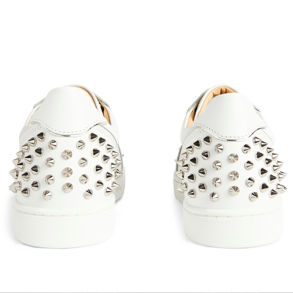 Christian Louboutin Vieira Embellished Leather Spike Sneakers - Picture 4 of 13